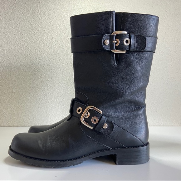 Stuart Weitzman Lotroops Moto Harness Boots SZ 7 - Picture 4 of 7